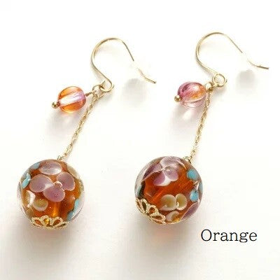 イアリング Glass bead earrings