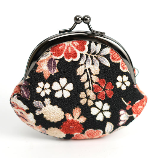 小銭入れ Yuzen Pattern Small Coin Purse - Black