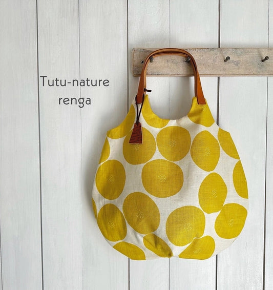 くったりバック Comfy Bag with Nordic dots Pattern - Mimosa Color