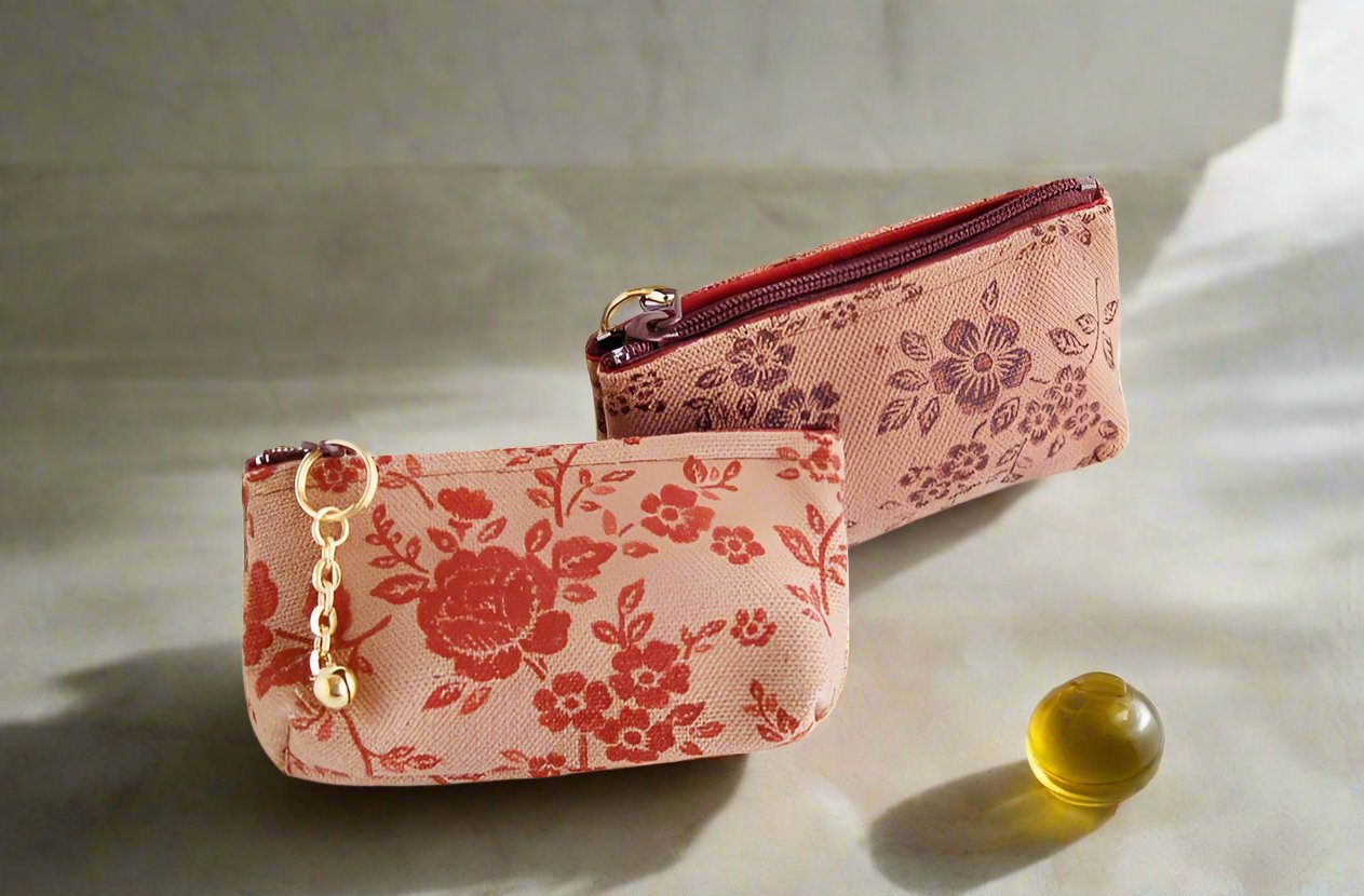 柿渋染 Coin Purse with Bell