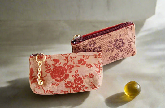 柿渋染 Coin Purse with Bell