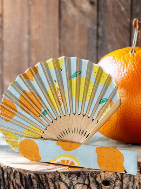 せんす Stylish & Cute Folding fan - Lemon