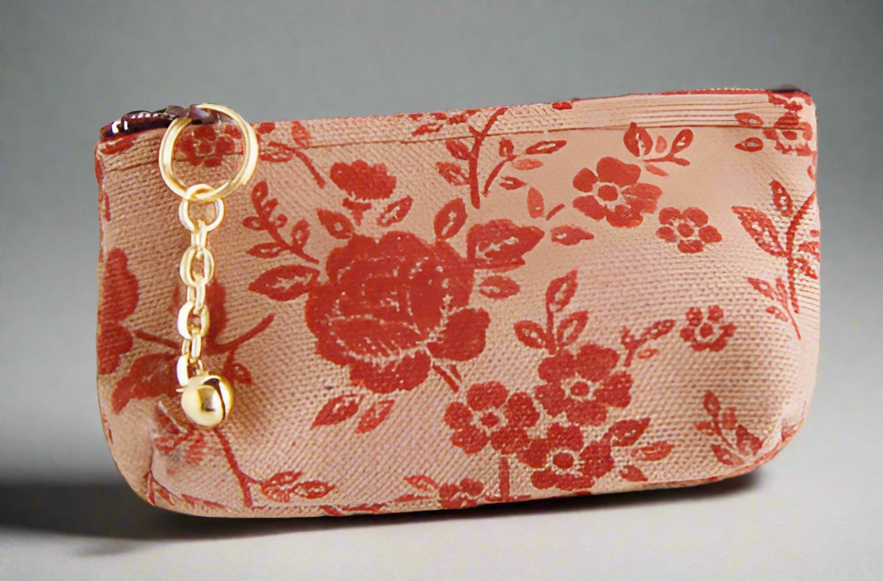 柿渋染 Coin Purse with Bell