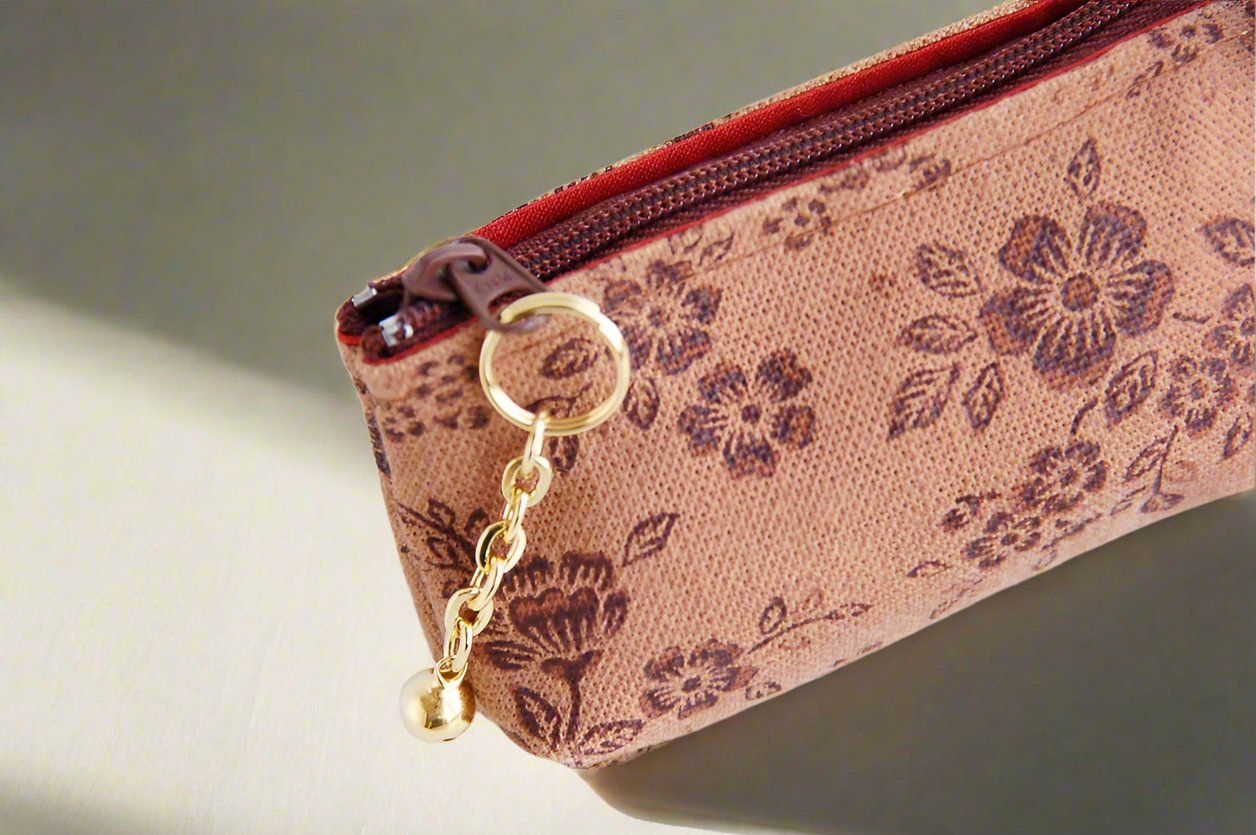 柿渋染 Coin Purse with Bell